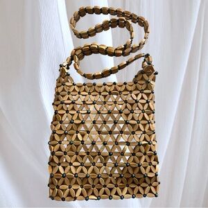 Stylish Tan Beaded Women's Bag